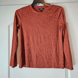 Simply Vera Wang Shirt Velvet Burnout Whimsigoth Orange‎ Fairy Grunge Small